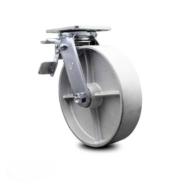 8 Inch Semi Steel Swivel Caster with Ball Bearing and Total Lock Brake SCC